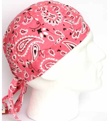 Candy Pink Paisley Zandana easy tie Bandana